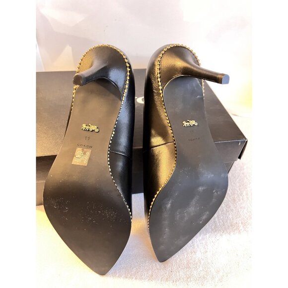 NEW IN BOX Coach Waverly Leather Pump size 11B Womens Shoes Black Bead Chain NIB - Picture 10 of 11